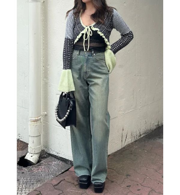 EVRIS「オリジナルパターンショートニットカーディガン」|ニット・セーター|