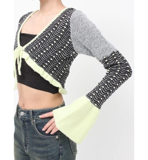 EVRIS「オリジナルパターンショートニットカーディガン」|ニット・セーター|