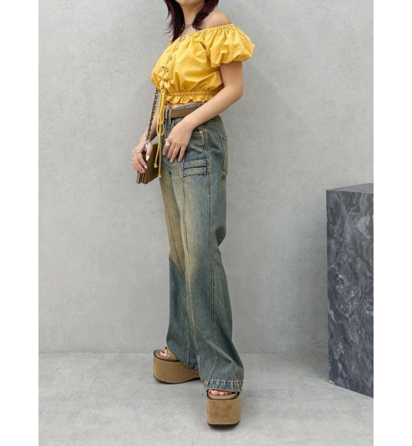 EVRIS「レースアップオフショルトップス」|シャツ・ブラウス|