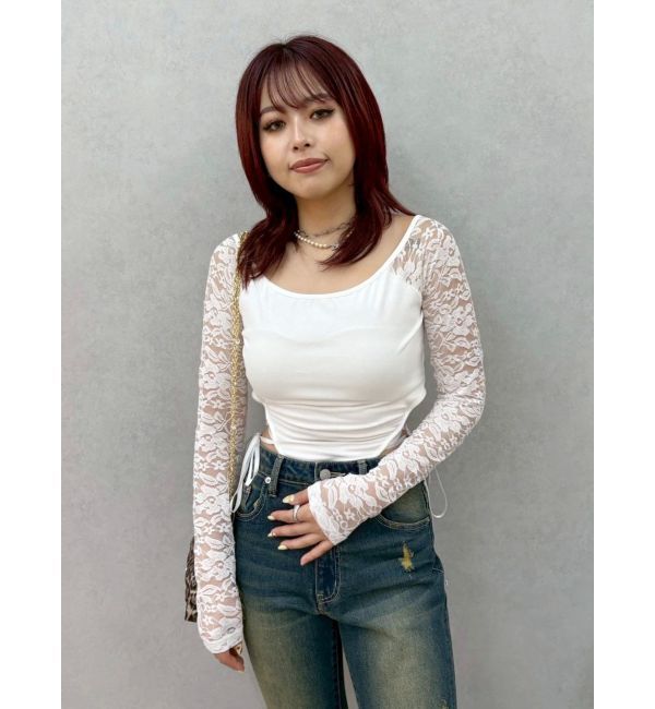 EVRIS「サイドレースアップデザイントップス」|Tシャツ・カットソー|