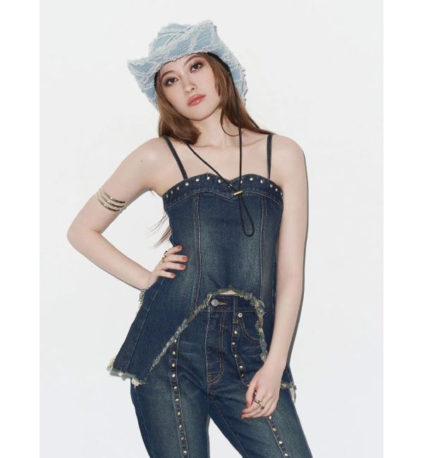 EVRIS「スタッズモチーフデニムキャミ【セットアップ着用可能】」|キャミソール|