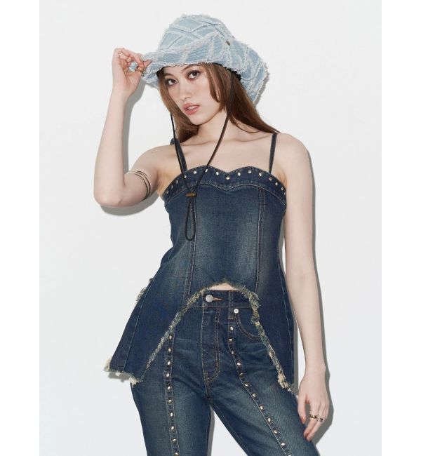 EVRIS「スタッズモチーフデニムキャミ【セットアップ着用可能】」|キャミソール|