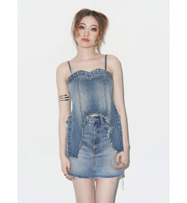 EVRIS「スタッズモチーフデニムキャミ【セットアップ着用可能】」|キャミソール|