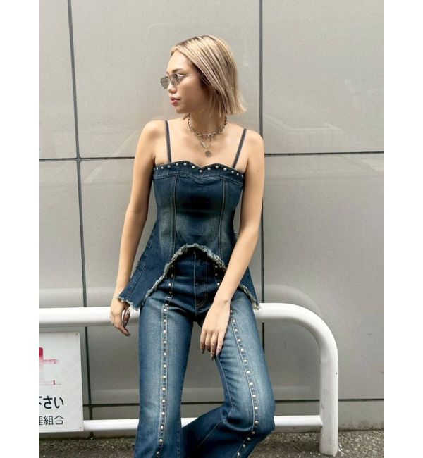 EVRIS「スタッズモチーフデニムキャミ【セットアップ着用可能】」|キャミソール|