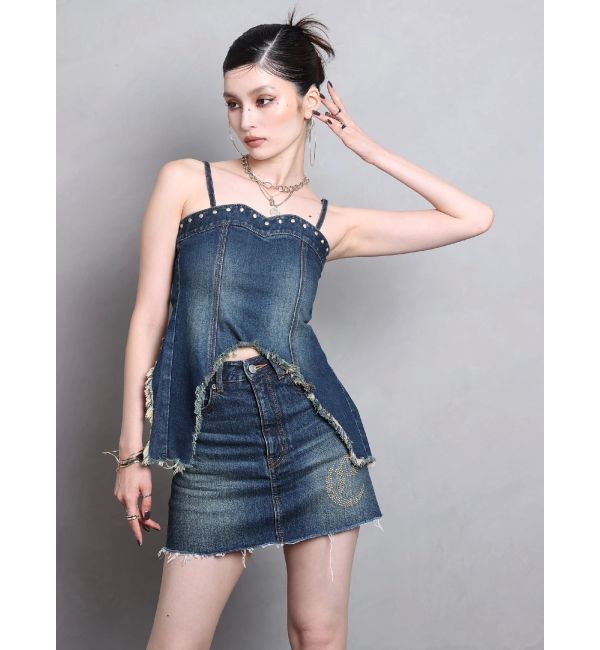 EVRIS「スタッズモチーフデニムキャミ【セットアップ着用可能】」|キャミソール|