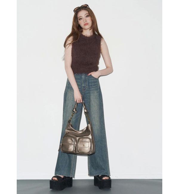 EVRIS「シンプルワイドデニムパンツ」|デニム|