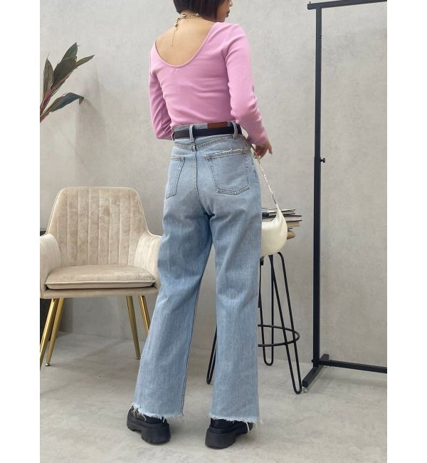 EVRIS「シンプルワイドデニムパンツ」|デニム|