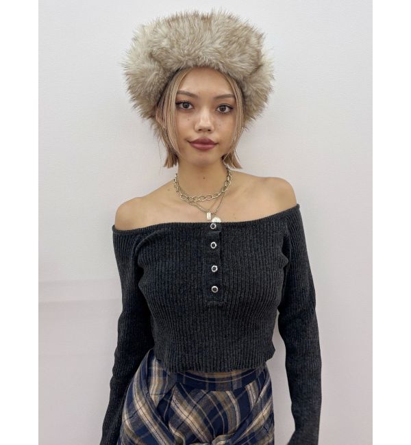 EVRIS「モールオフショルニットトップス」|ニット・セーター|