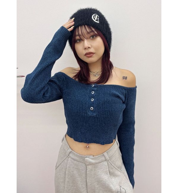 EVRIS「モールオフショルニットトップス」|ニット・セーター|