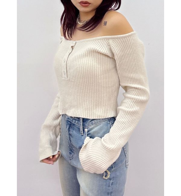 EVRIS「モールオフショルニットトップス」|ニット・セーター|