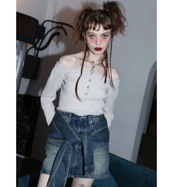 EVRIS「モールオフショルニットトップス」|ニット・セーター|