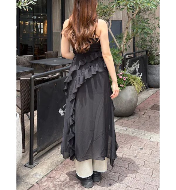 EVRIS「ギャザーアシンメトリーロングワンピース」|ワンピース|