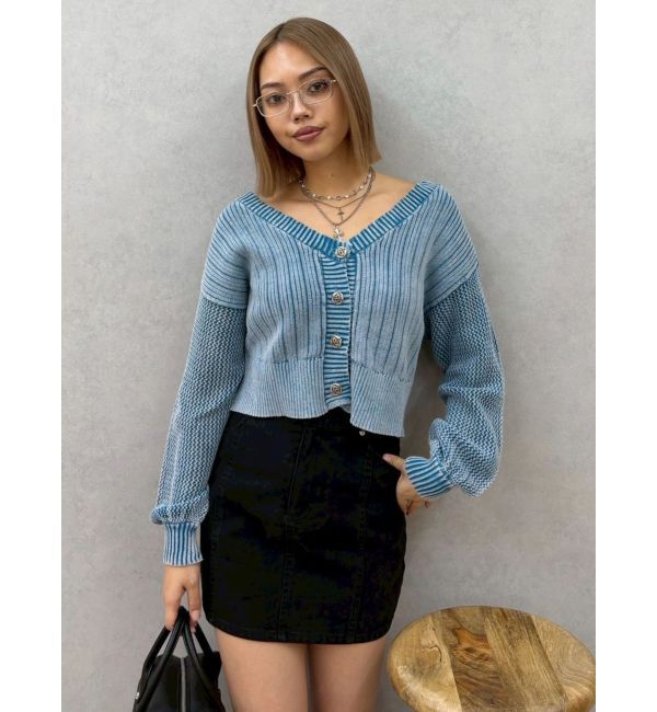 EVRIS「2WAYピグメントニットカーディガン」|カーディガン|