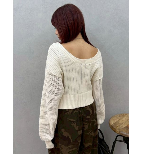 EVRIS「2WAYピグメントニットカーディガン」|カーディガン|