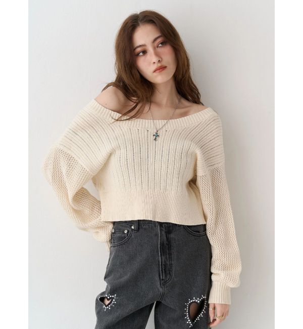 EVRIS「2WAYピグメントニットカーディガン」|カーディガン|