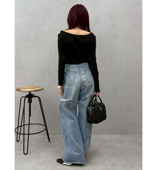 EVRIS「チェーンドレープリブトップス」|Tシャツ・カットソー|