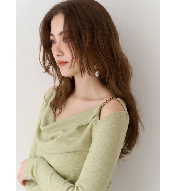 EVRIS「チェーンドレープリブトップス」|Tシャツ・カットソー|