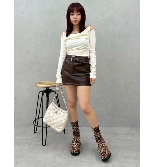 EVRIS「チェーンドレープリブトップス」|Tシャツ・カットソー|