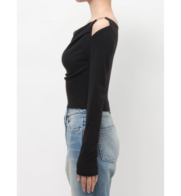 EVRIS「チェーンドレープリブトップス」|Tシャツ・カットソー|