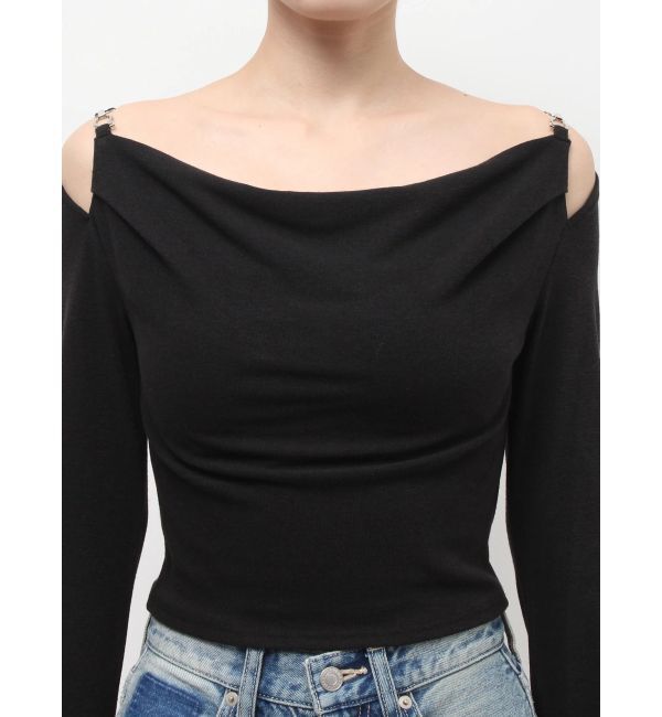 EVRIS「チェーンドレープリブトップス」|Tシャツ・カットソー|