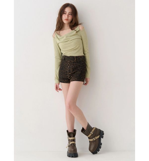 EVRIS「チェーンドレープリブトップス」|Tシャツ・カットソー|