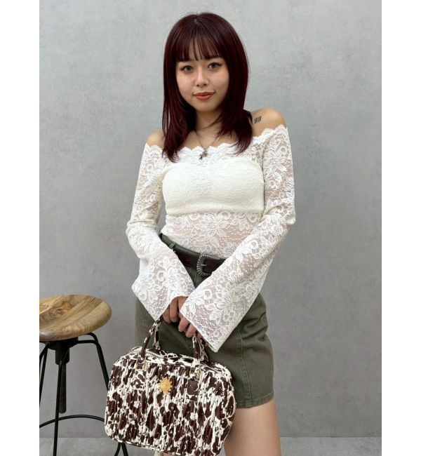 EVRIS「スカラップオフショルレーストップス」|シャツ・ブラウス|