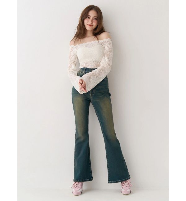 EVRIS「スカラップオフショルレーストップス」|シャツ・ブラウス|