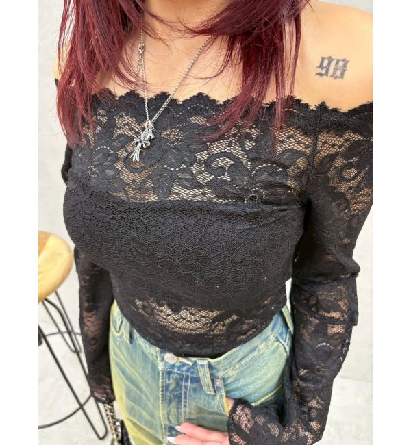 EVRIS「スカラップオフショルレーストップス」|シャツ・ブラウス|