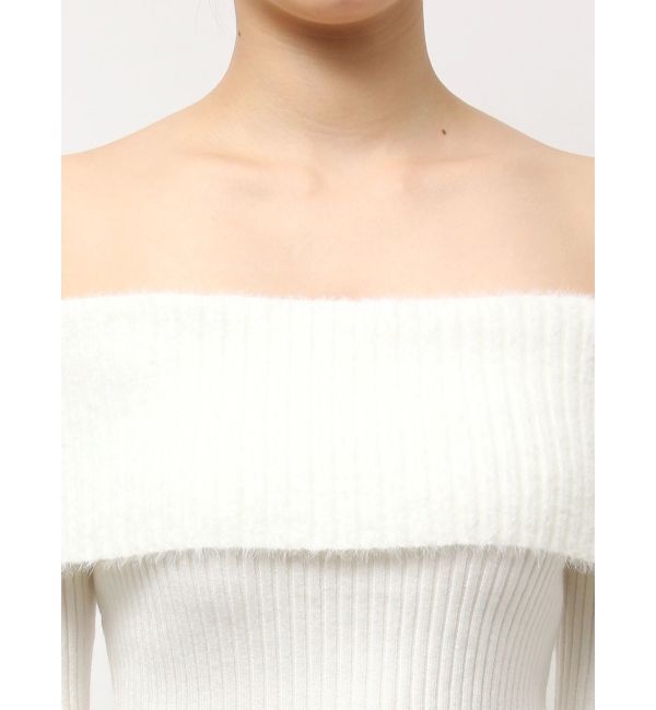 GYDA「mix materialオフショルニットトップス」|ニット・セーター|