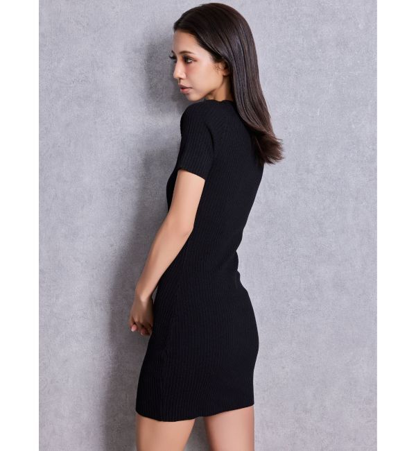 GYDA「GG bijou MOLDハーフスリーブニットワンピース」|ワンピース|