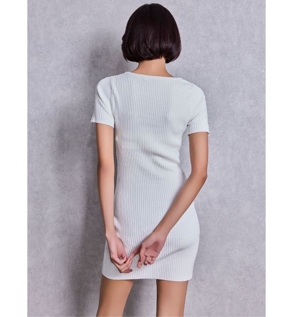 GYDA「GG bijou MOLDハーフスリーブニットワンピース」|ワンピース|