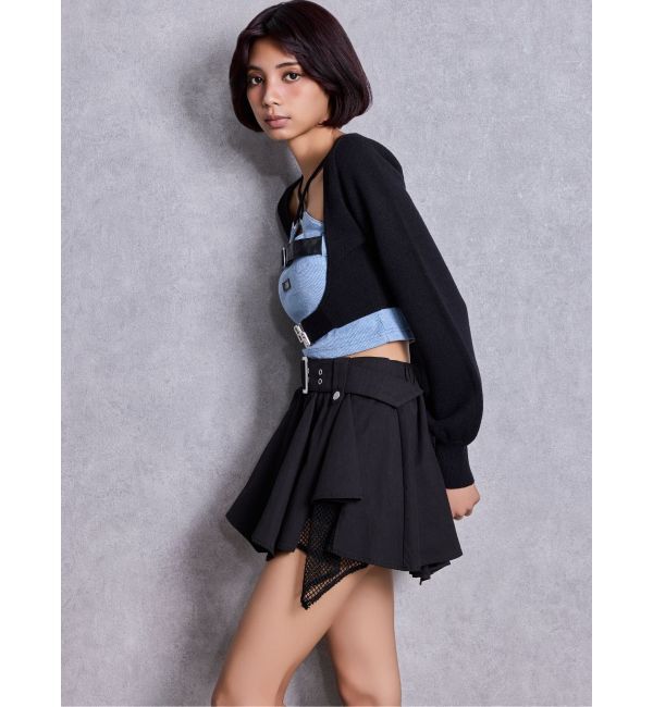 GYDA「HEM Symmetryメッシュスカートライクショートパンツ」|スカート|