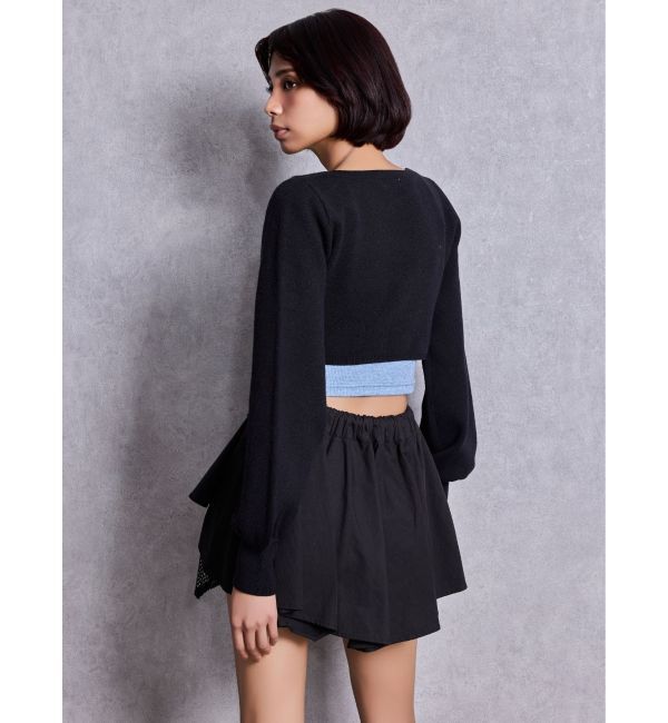 GYDA「HEM Symmetryメッシュスカートライクショートパンツ」|スカート|