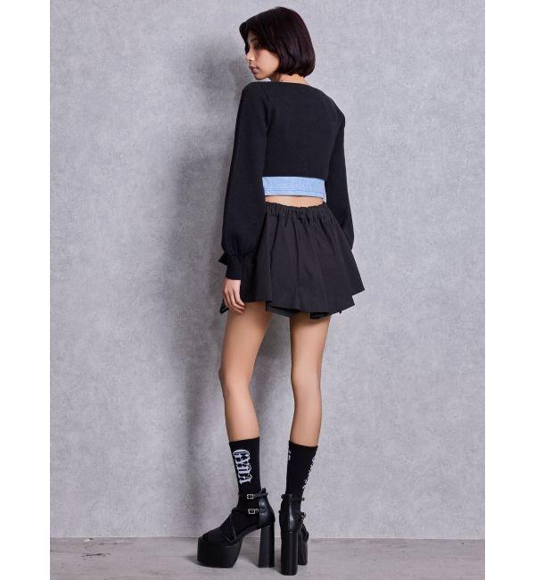 GYDA「HEM Symmetryメッシュスカートライクショートパンツ」|スカート|