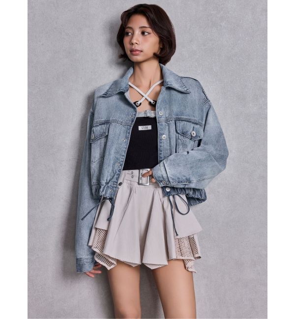 GYDA「HEM Symmetryメッシュスカートライクショートパンツ」|スカート|