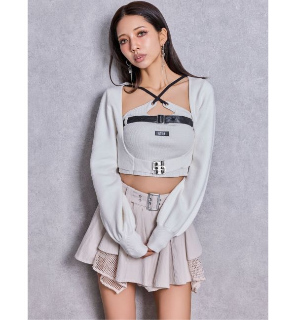 GYDA「HEM Symmetryメッシュスカートライクショートパンツ」|スカート|