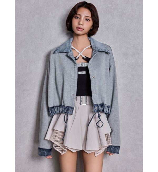 GYDA「HEM Symmetryメッシュスカートライクショートパンツ」|スカート|