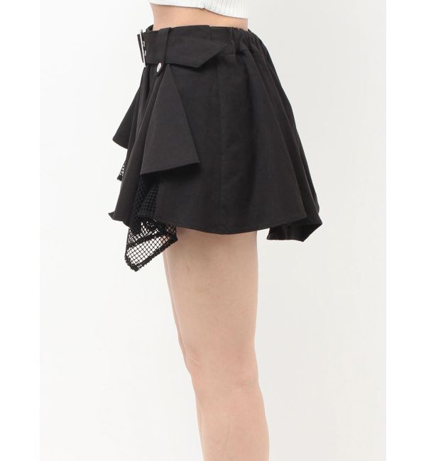 GYDA「HEM Symmetryメッシュスカートライクショートパンツ」|スカート|