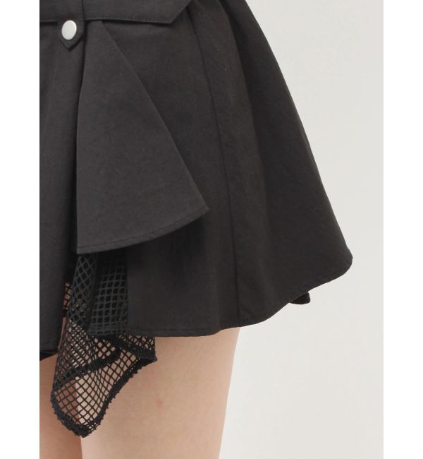 GYDA「HEM Symmetryメッシュスカートライクショートパンツ」|スカート|