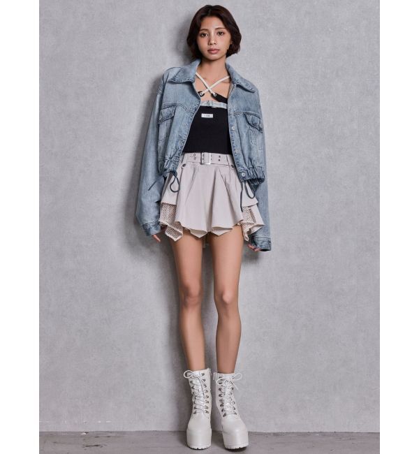 GYDA「GYDAフロントクロスラメテレコビスチェ」|キャミソール|