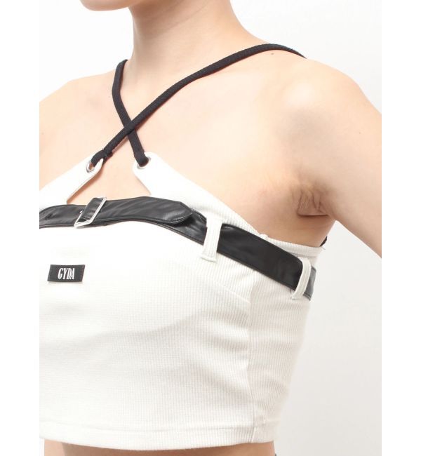 GYDA「GYDAフロントクロスラメテレコビスチェ」|キャミソール|
