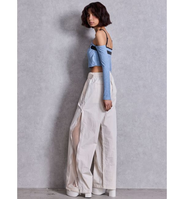 GYDA「SIDE ZIPメッシュスリットパンツ」|その他|