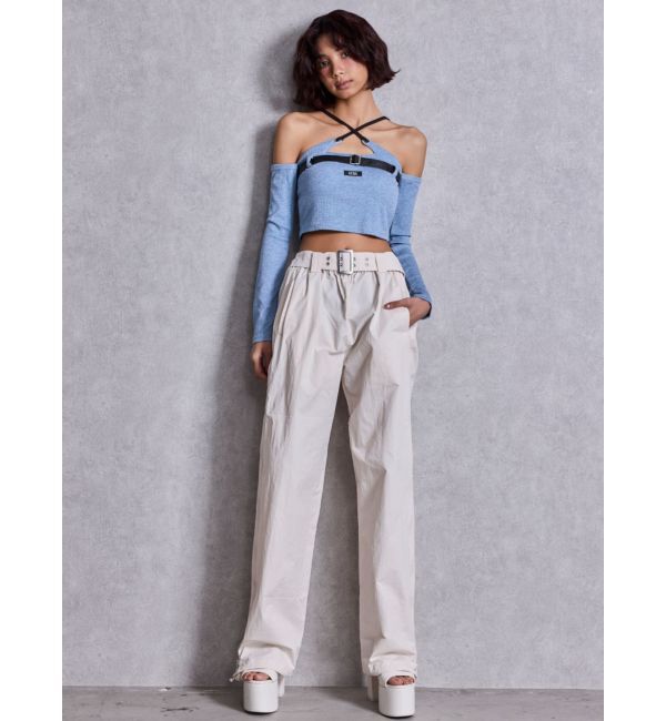 GYDA「SIDE ZIPメッシュスリットパンツ」|その他|