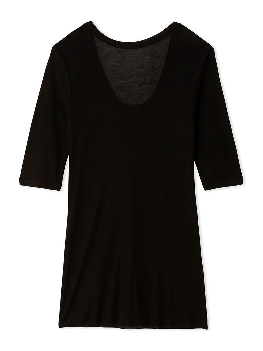 Mila Owen「ボートネック後ろあきハーフスリーブT」|Tシャツ・カットソー|