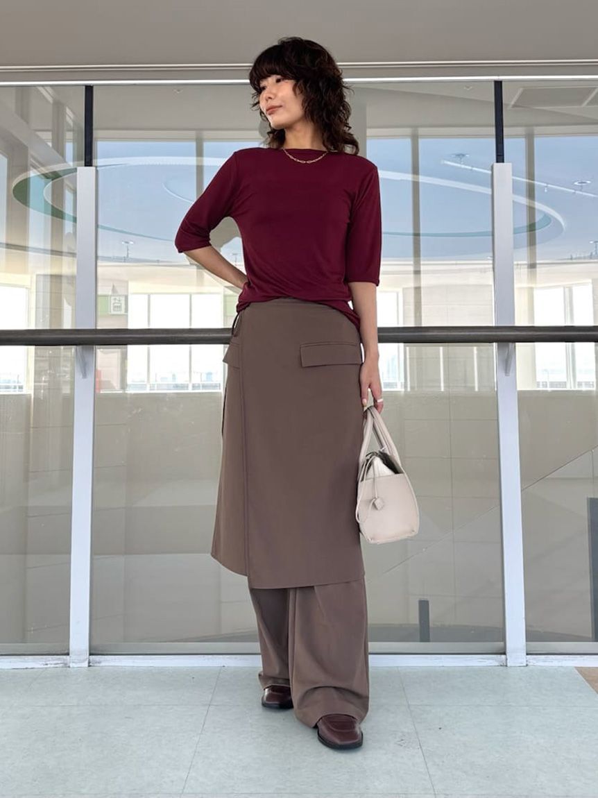 Mila Owen「ボートネック後ろあきハーフスリーブT」|Tシャツ・カットソー|