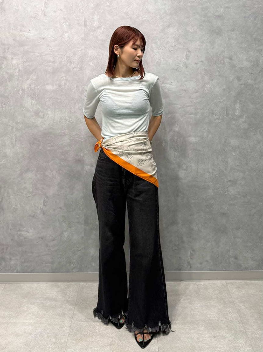 Mila Owen「ボートネック後ろあきハーフスリーブT」|Tシャツ・カットソー|