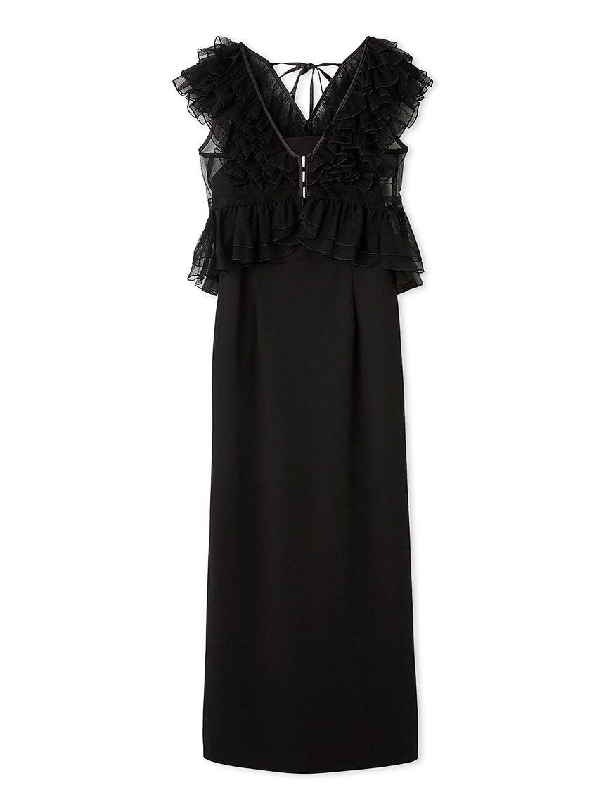 SNIDEL「Sustainableペプラムチュールドレス」|ドレス|