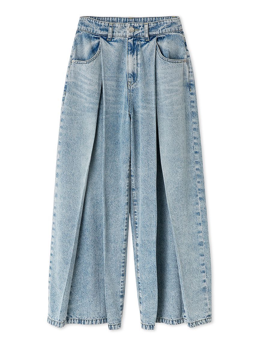 FRAY I.D「ボックスタックワイドデニムパンツ」|デニム|