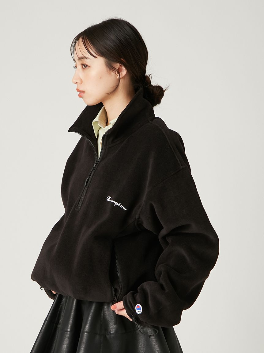 FRAY I.D「【FRAY I.D｜Champion】フリースハーフジッププルオーバー」|Tシャツ・カットソー|