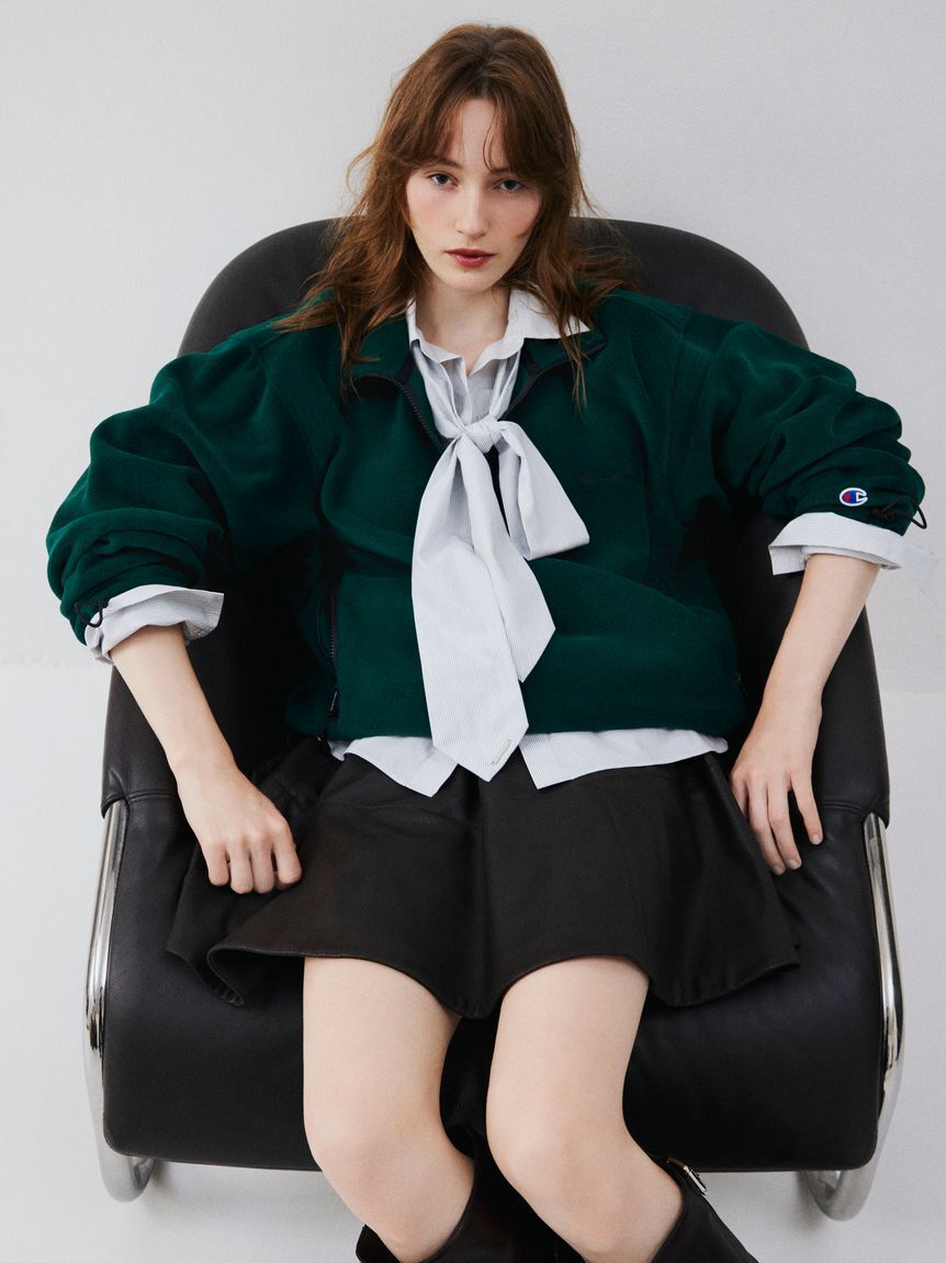 FRAY I.D「【FRAY I.D｜Champion】フリースハーフジッププルオーバー」|Tシャツ・カットソー|